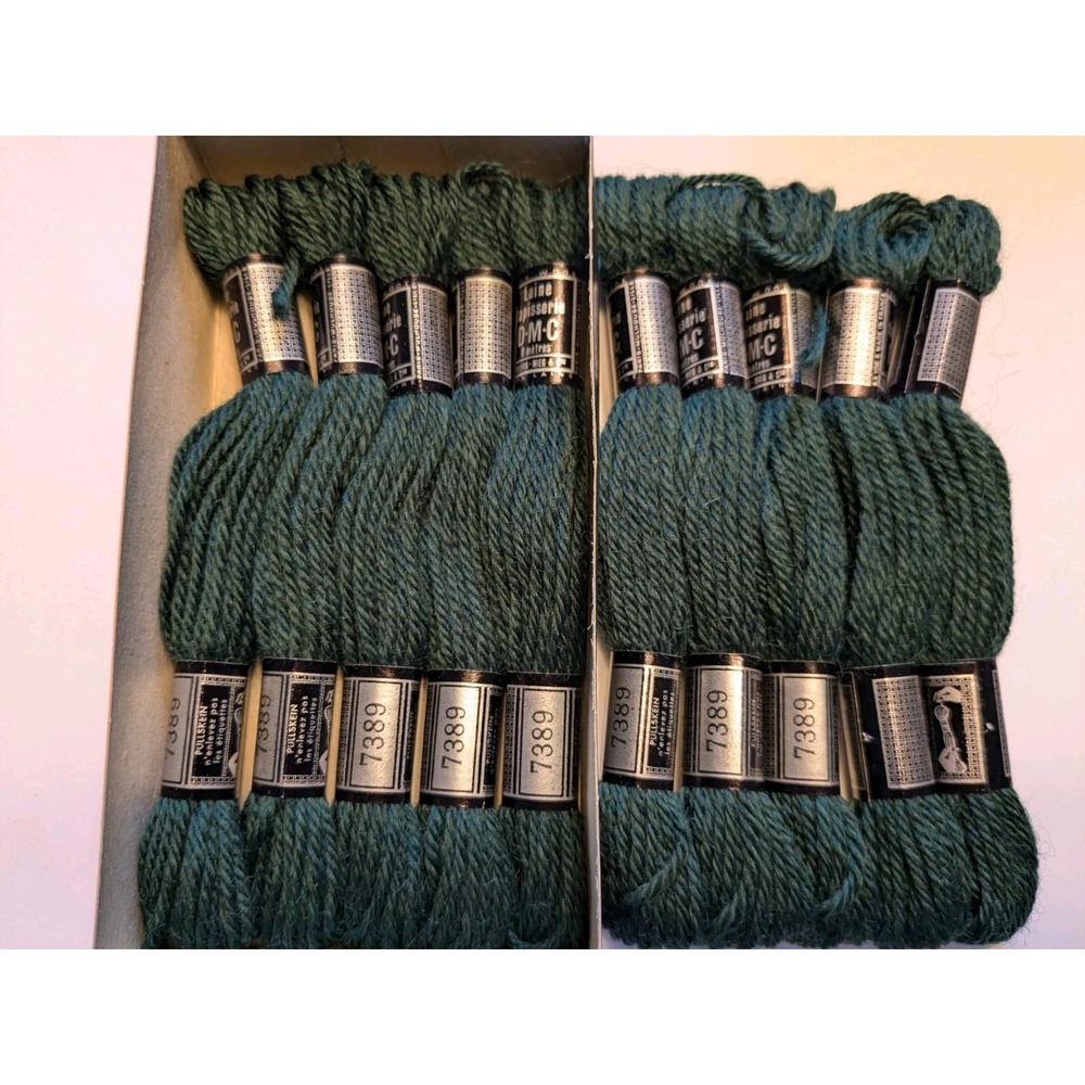 10 Skeins Laine Tapisserie DMC 100% Wool 8 Meters #7389 Ivy Green